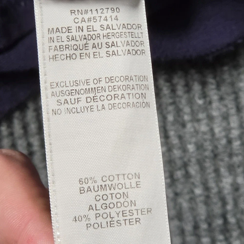 True Religion Henley Hoodie Mens Medium Navy Cream Colorblock Y2K Pullover Shirt